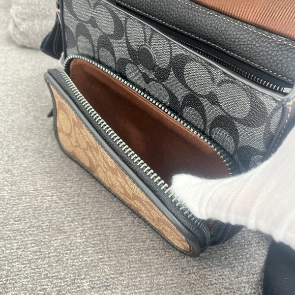 NWT Coach CC032 QBTUP Sullivan Flap Crossbody in Blocked Signature Canvas - Picture 14 of 15